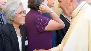 claire LY en rencontre du pape