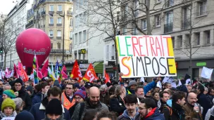 Manifestation en janvier 2020 contre la réforme des retraites à Paris - CC BY 2.0 Paule Bodilis via Wikimedia Commons