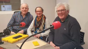 De gauche à droite : Haïtham Khalil, Françoise et Joël Lemoine ©RCF