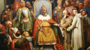 Charlemagne conseillé par Alcuin, poète et fondateur de l'école palatine