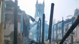 L'l’église Notre-Dame de l’Assomption, incendiée le 15 janvier 2023 ©Vatican News