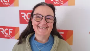 Geneviève Bœuf, infirmière, au studio de RCF © Louis Marie Lacroix