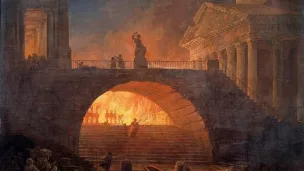 Incendie à Rome, 18 juillet 64 par Hubert Robert ©Wikimédia commons