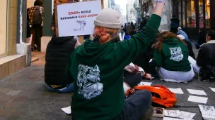 Manifestation des étudiants de l’ENSA. Crédit photo : ENSA en lutte