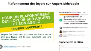 EELV 49 a lancé une pétition pour obtenir le plafonnement des loyers sur Angers et sa 1ère couronne - Capture d'écran change.org