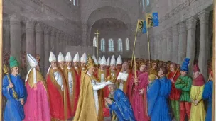 Wikimedia Commons : Couronnement de Charlemagne en 800. Miniature de Jean Fouquet