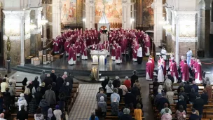 Le sujet des abus et agressions sexuelles au sein de l'Église sont à l'ordre du jour de l'assemblée des évêques de printemps à Lourdes, (Photo : le 29/03/2023 ©Laurent Ferriere / Hans Lucas)