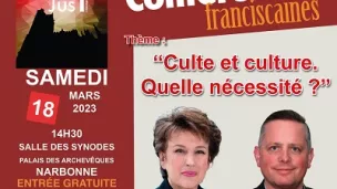 Roselyne Bachelot, en amont de la conférence des franciscains de Narbonne