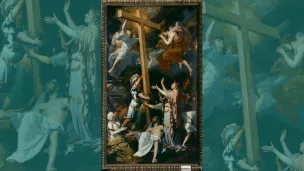 Bertholet Flémal, "Invention de la sainte croix", 1674, toile, 354 x 194 cm, tableau peint pour l'ancien maître-autel de la collégiale Sainte-Croix actuellement en dépôt à la cathédrale Saint-Paul © KIK-IRPA, Brussels (Belgium)