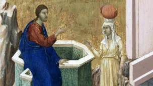 Duccio di Buoninsegna, Le Christ et la Samaritaine ©Wikimédia commons