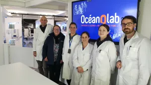 Une partie des chercheurs et médiateurs d'Océanolab à Océanopolis à Brest @ Christophe Pluchon, RCF 2023