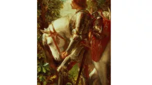 Wikimedia Commons : Sir Galahad, héros des légendes arthuriennes réactivé par le romantisme — tableau de George Frederic Watts (1888)