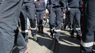 Les pompiers manifestent à Nice - Photo RCF SCG