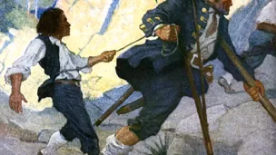 Long John Silver. Illustration de N. C. Wyeth sur une édition de 1911 ©Wikimédia commons