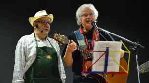 Hubert Loiseau, conteur des champs, et Patrice Monnot, chanteur des villes ! © Ab Agendo.