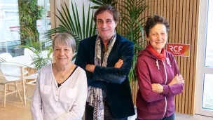 de gauche à droite : Evelyne Riou, Philippe Couteau et Anne Mangeot - © RCF Lyon