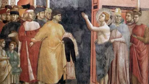 Giotto, saint François renonce au monde en se dépouillant de ses vêtements ©Wikimédia commons