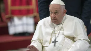 Italie, Rome, Vatican, 28/05/2023. Le pape François lors d'une messe de Pentecôte dans la basilique Saint-Pierre au Vatican. © Alessia Giuliani / Catholic Press Photo / Hans Lucas.