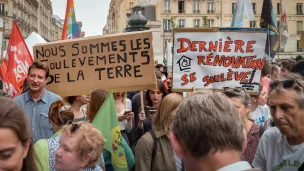 Rassemblement en soutien au groupe « Soulèvements de la Terre » suite au déclenchement de la procédure de dissolution par le conseil des ministres ainsi que l’arrestation d’une dizaine de membres © Hervé Chatel / Hans Lucas