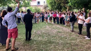 Une partie des jeunes du diocèse de Bordeaux se sont retrouvés ce mercredi 7 juin 2023 pour préparer les JMJ 2023 ©RCFBordeaux.