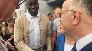 Baptiste Ménard aux côtés de Martine Filleul et Bernard Cazeneuve lors du meeting de la Convention du 10 juin 2023 Crédit La Convention