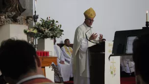 Mgr Dominique Rey à Méas de Campo (Portugal) - Photo RCF