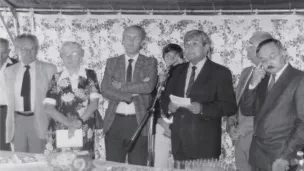 Jean-Claude Sandrier et Jacques Rimbault © AMCB_294W_STEP_1989 - Nadine Moreux.