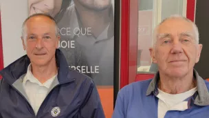 Thierry Barbier (à gauche) membre de Compostelle 41 et Patrick Huchet (à droite) auteur de sept ouvrages sur les chemins de Compostelle