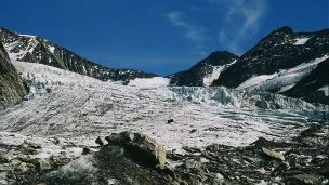 Le glacier de Tré-La-Tête, dans le Massif du Mont-Blanc. ©Wikimédia