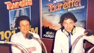 Michel Drucker en juin 1984 à Radio Services Tour Eiffel