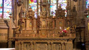 Retable à tourelles du maître-autel de l'église Saint-Germain de Pleyben. © Wikipedia.