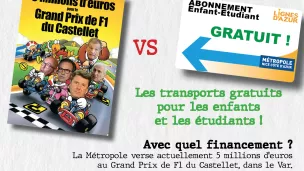 Visuel créé par EELV Nice pour faire financer la gratuité des transports pour les enfants et étudiants niçois