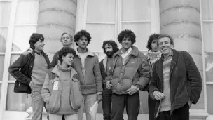 Un groupe de marcheurs des Minguettes, dont le père Christian Delorme (tout à droite) - © Jacques Delorme