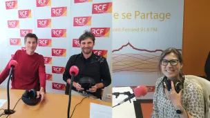 Sébastien Lamy-au-Rousseau et Arnaud Vanden Bossche et Hélène Brignon en studio ©Vincent Revelard