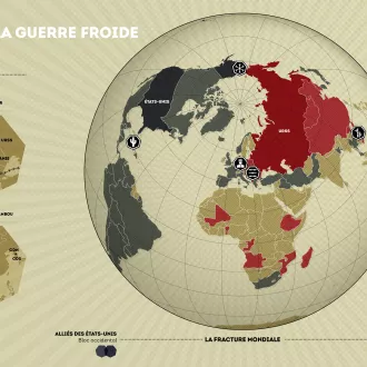 Les Arènes- Les divisions de la guerre froide, l'une des cartes de l'Atlas des frontières pour comprendre la complexité du monde contemporain.