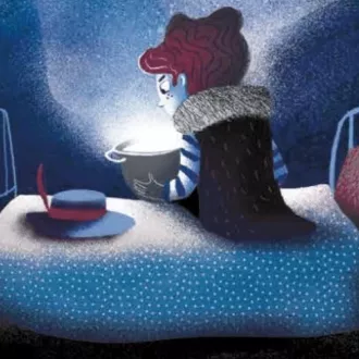 2020 Samuel Ribeyron- Editions Margot-Détail d'un illustration de La Bergère aux mains bleues