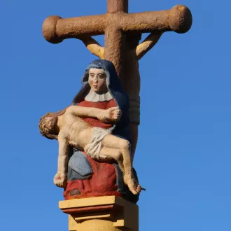 Vierge et Christ descendu de la croix peints, Plougastel-Daoulas ©2018 Guilhem Tiennot