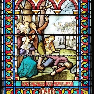 Fusillade d'Avrillé (détail d'un vitrail dans la chapelle des martyrs d'Avrillé) ©vendeensetchouans.com