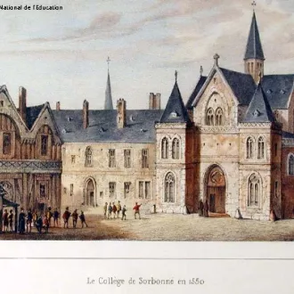 Vue du collège de Sorbonne en 1550 ©Wikimédia commons