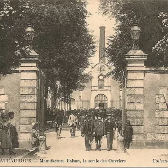 Carte postale de la Manufacture Balsan à Châteauroux.