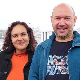 Emmanuelle Martin (à gauche), Mateus Fonseca Pereira - © RCF Lyon
