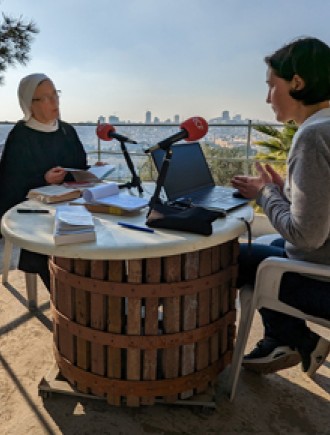 Sœur Marie, supérieure des bénédictines du mont des Oliviers à Jérusalem, avec Madeleine Vatel ©RCF