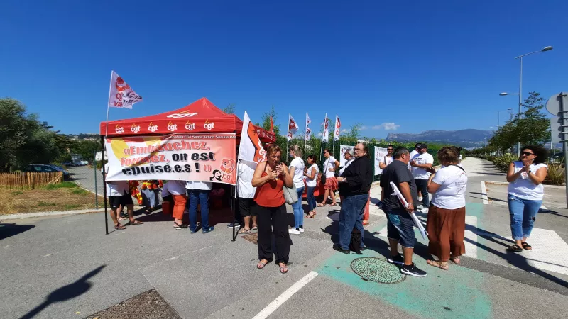 Des militants de la CGT au départ de la "Caravane des Luttes" à Nice ce 20 juillet 2021 - Photo RCF