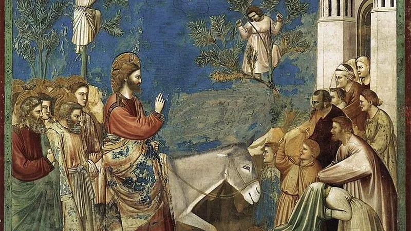 Scènes de la vie du Christ - L'entrée à Jérusalem - Fresque de Giotto 