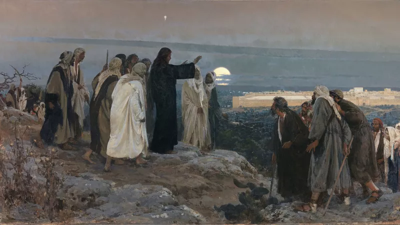Jésus entrant à Jérusalem/ Flevit super illam (Il pleura sur elle) par Enrique Simonet, 1892/©Wikimedia nommons