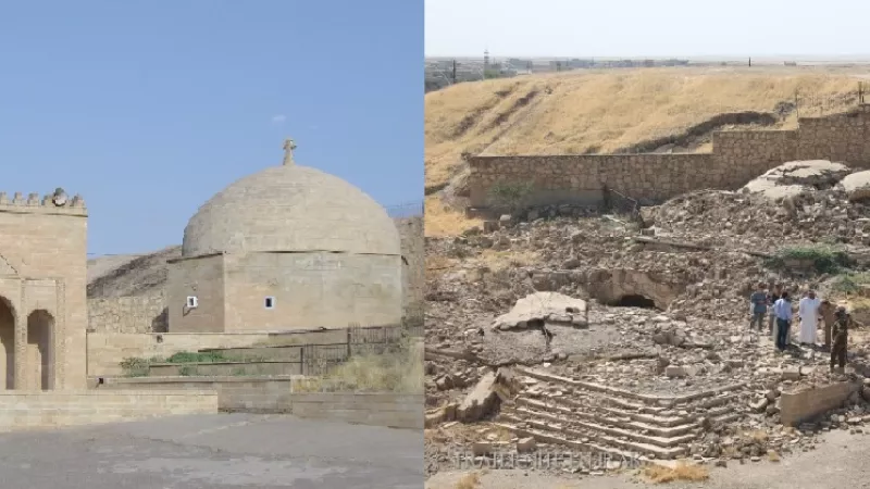 Fraternité en Irak - Le Monastère avant et après sa destruction