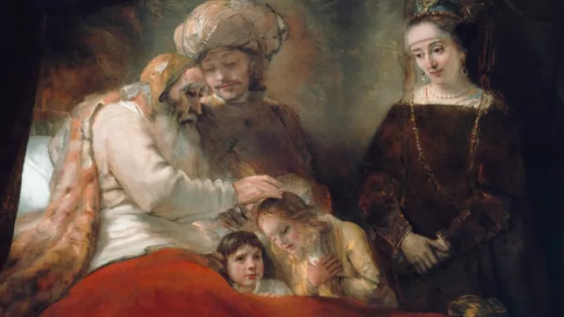 Wikimédia Commons - "La Bénédiction des fils du Joseph par Jacob", par Rembrandt (v. 1656)