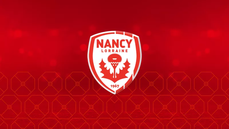Le logo de l'Association Sportive Nancy Lorraine sur fond rouge. 
