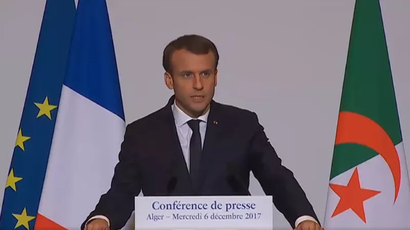 2017- Cap écran Emmanuel Macron était en Algérie le 6 décembre 2017