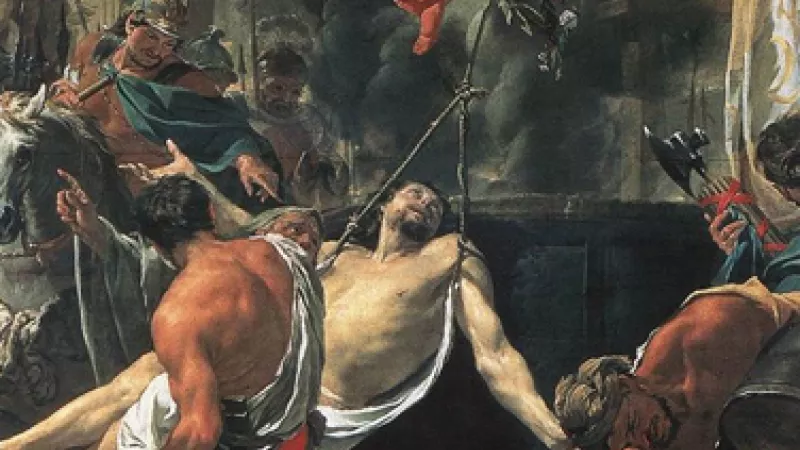 Wikimédia Commons / Charles Le Brun, Martyr de saint Jean L'évangéliste à la porte Latine, Paris, église Saint-Nicolas-du-Chardonnet, 1641 - 1642.